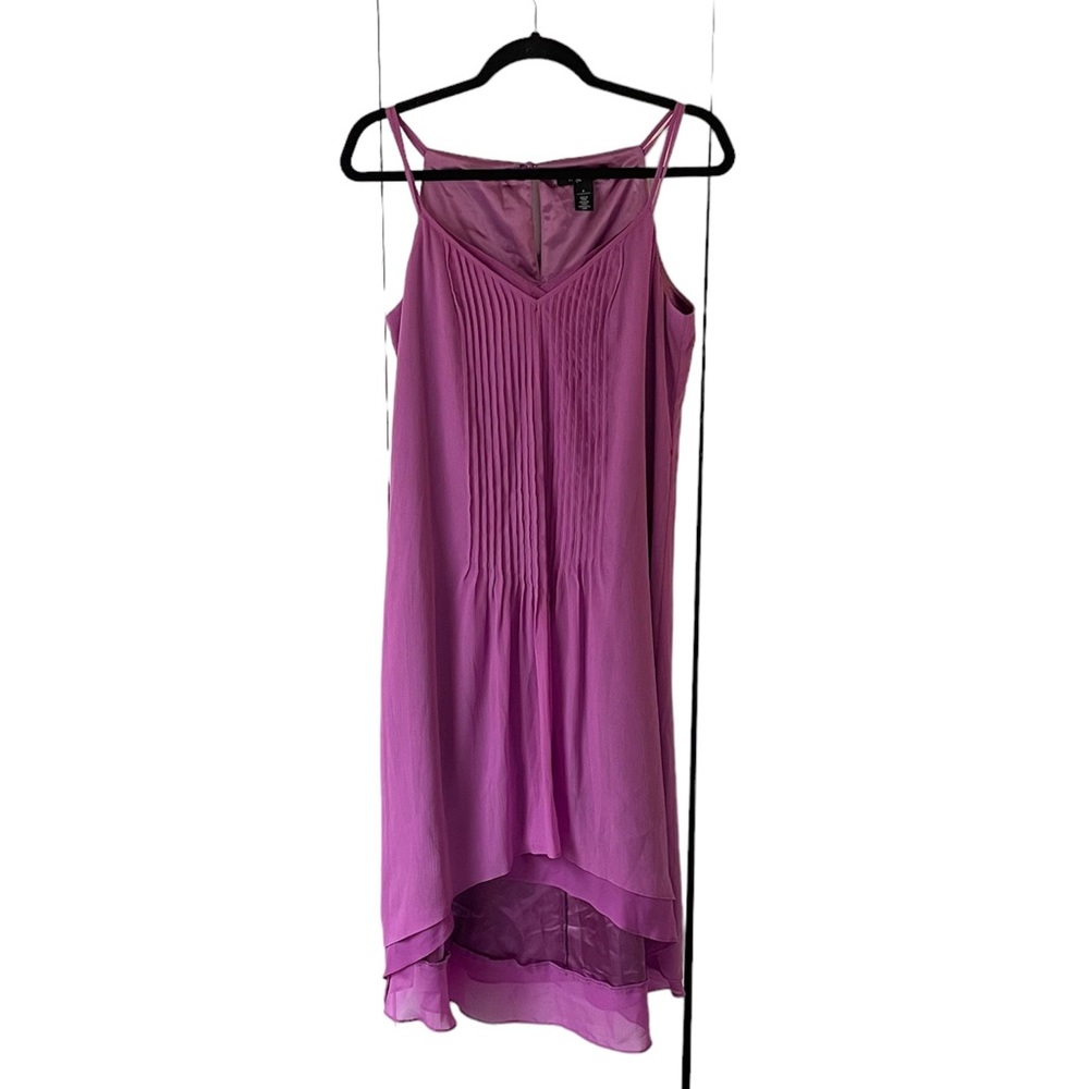 White House Black Market purple sleeveless midi length dress size 8